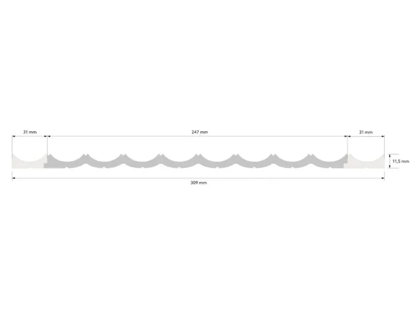 Lamela WP002LP Duna levý ukončovací profil 270x1,2x3,1cm Mardom