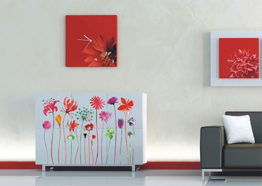 Samolepka / samolepící dekorace na zeď F 0444, Červené rostliny, AG Design