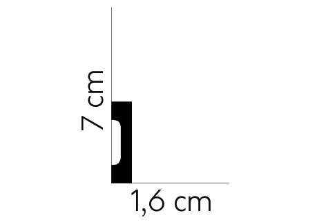 Podlahová černá lišta MD359B, 200 x 7 x 1,6 cm, Mardom
