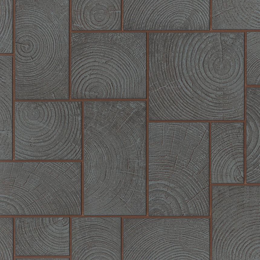 Černá vliesová tapeta na zeď, imitace dřeva, dřevěného obkladu 33224, Natural Opulence, Marburg 