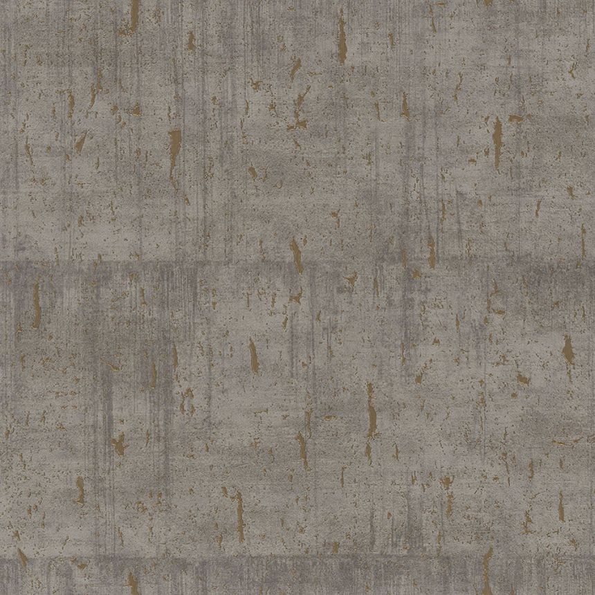 Vliesová hnědo-zlatá tapeta, imitace betonových bloků 33235, Natural Opulence, Marburg 
