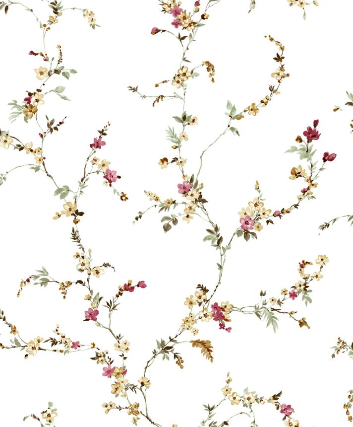 Bílá vliesová květinová tapeta na zeď, 84015, Blooming Garden, Cristiana Masi by Parato
