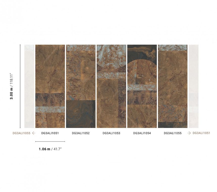 Vliesová fototapeta na zeď, hnědý mramor, DG3ALI1053, Wall Designs III, Khroma by Masureel