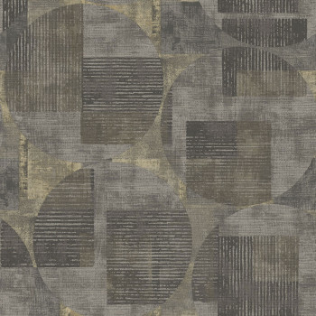 Hnědo-šedá geometrická vliesová tapeta na zeď, RE25163, Reflect, Decoprint