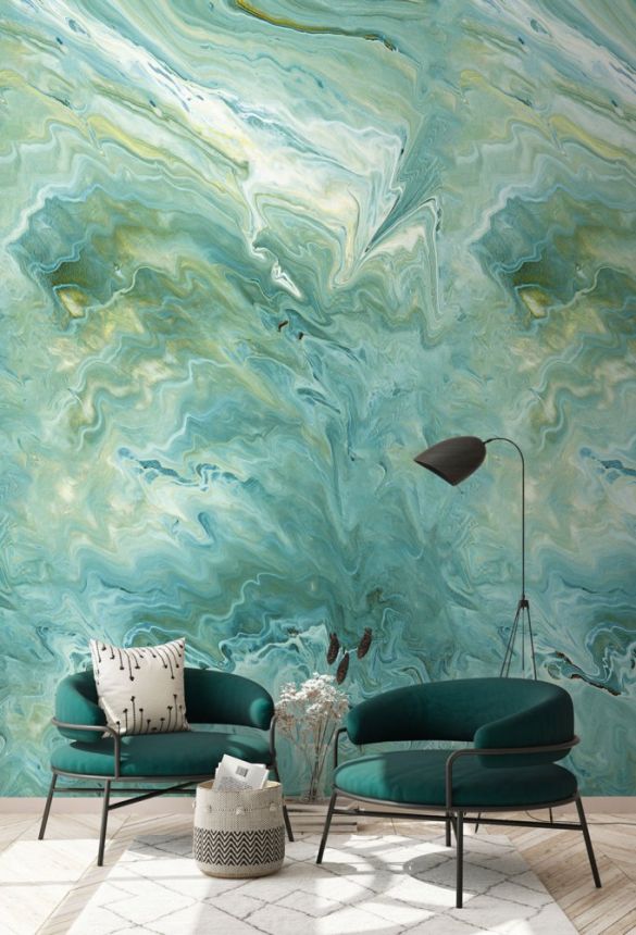 Vliesová obrazová tapeta, imitace zeleného mramoru A54203, 159 x 280 cm, One roll, one motif, Grandeco