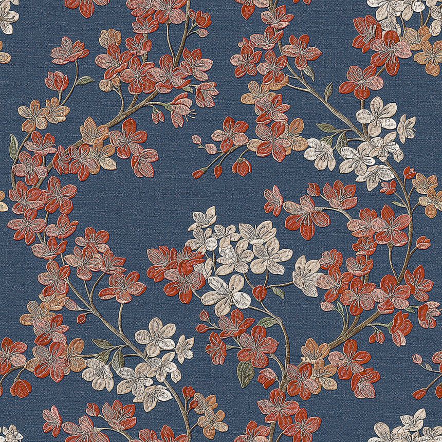 Luxusní modrá vliesová tapeta na zeď květiny GR322206, Grace, Design ID