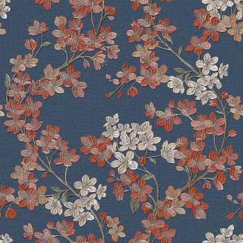 Luxusní modrá vliesová tapeta na zeď květiny GR322206, Grace, Design ID