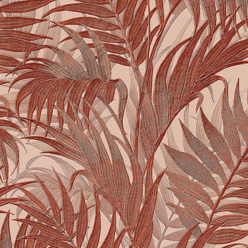 Luxusní hnědo-oranžová tapeta, palmové listy GR322107, Grace, Design ID