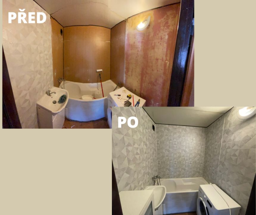Obrázek - Tapetování v panelovém domě umakartové koupelny + WC