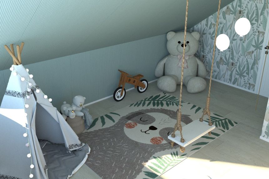 Obrázek - Vizualizace dětského pokoje s tapetou z kolekce Let´s play