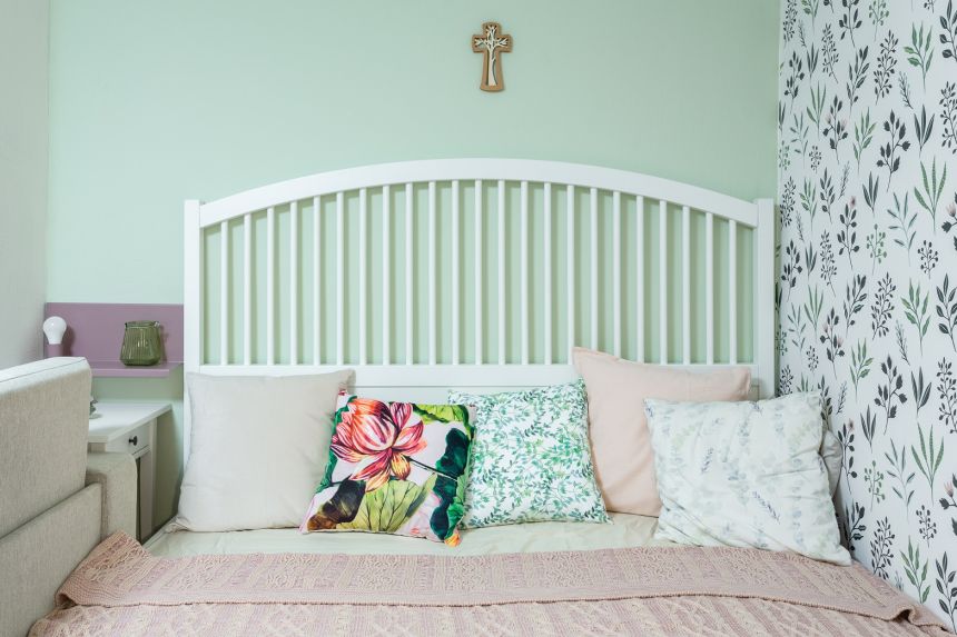 Obrázek - Realizace ložnice s tapetou z kolekce Scandi Cool