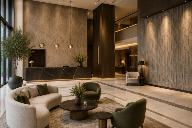 lobby hotel kontraktační tapeta
