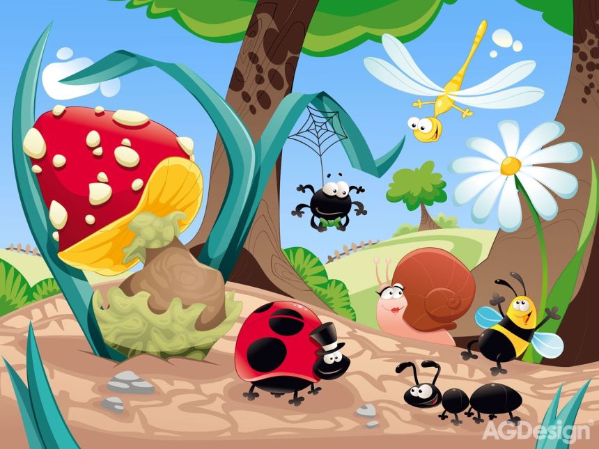 Dětská vliesová fototapeta na zeď - FTN XXL 0407, Život v lese, 360 x 270 cm, AG Design