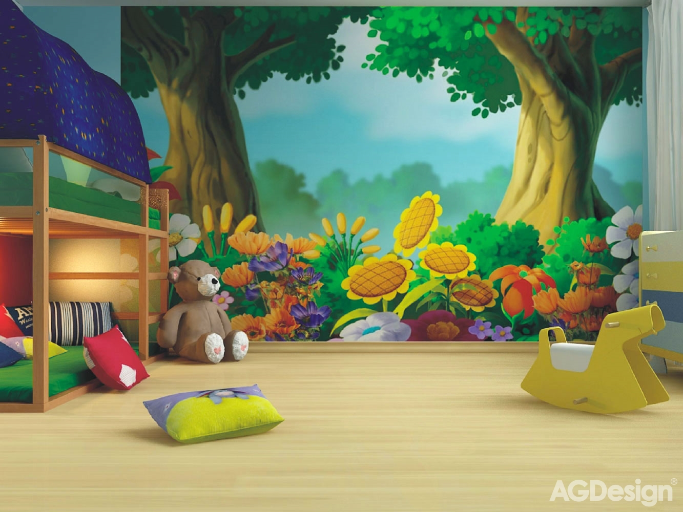 Dětská vliesová fototapeta na zeď - FTN XXL 0402, Les, 360 x 270 cm, AG Design