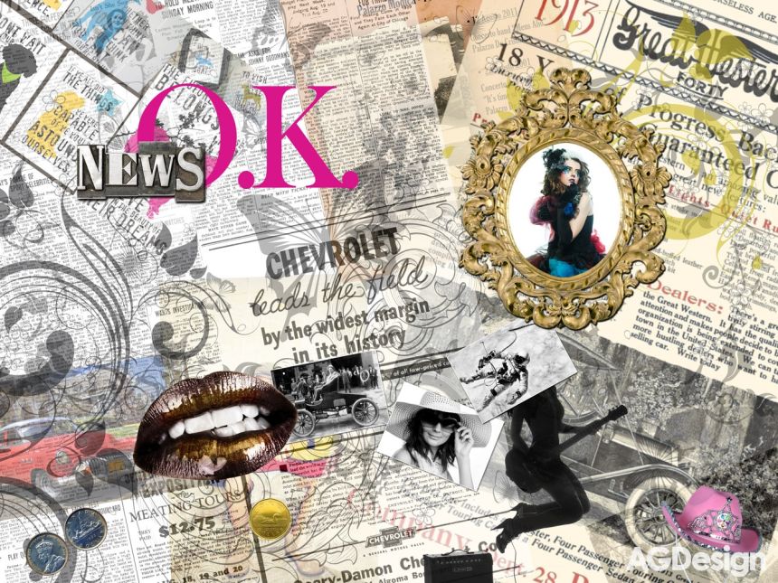 Fototapeta na zeď FTN XXL 0305, Koláž z novin, 360 x 270 cm, AG Design