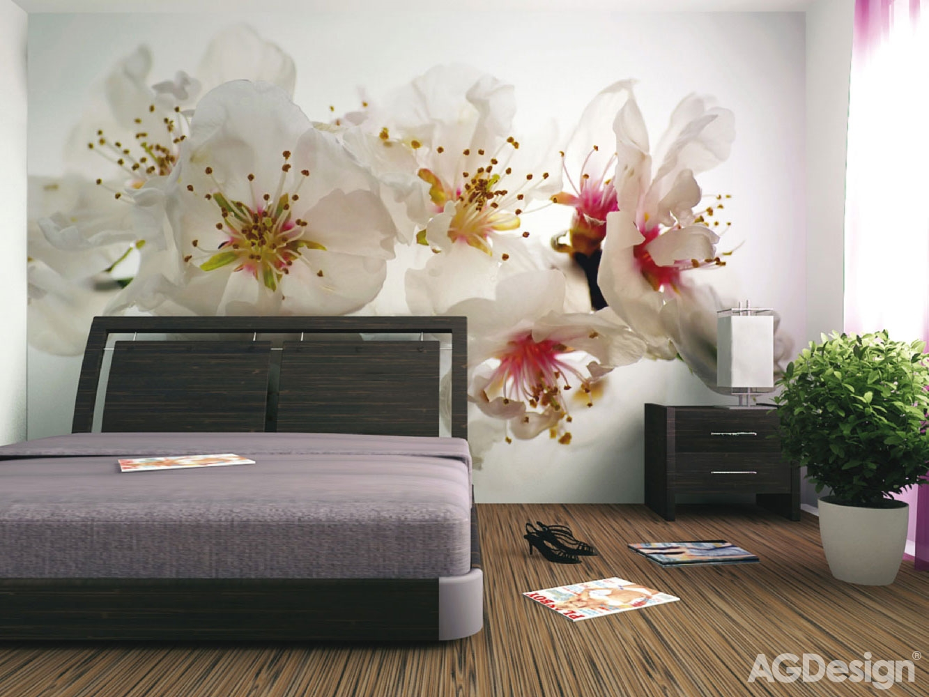 Vliesová fototapeta na zeď FTN XXL 0385, Rozkvetlá větvička, Květy, 360 x 270 cm, AG Design