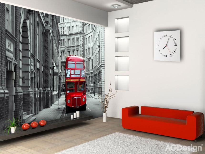 Vliesová obrazová tapeta/fototapeta na zeď FTN XXL 1132, Londýnský autobus, 360 x 270 cm, AG Design