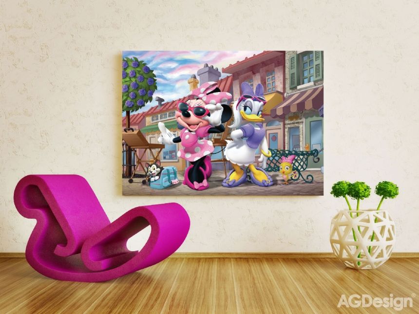 Dětská vliesová fototapeta na zeď - FTDN M 5228, Disney, Minnie a Daisy, 160 x 110 cm, AG Design 