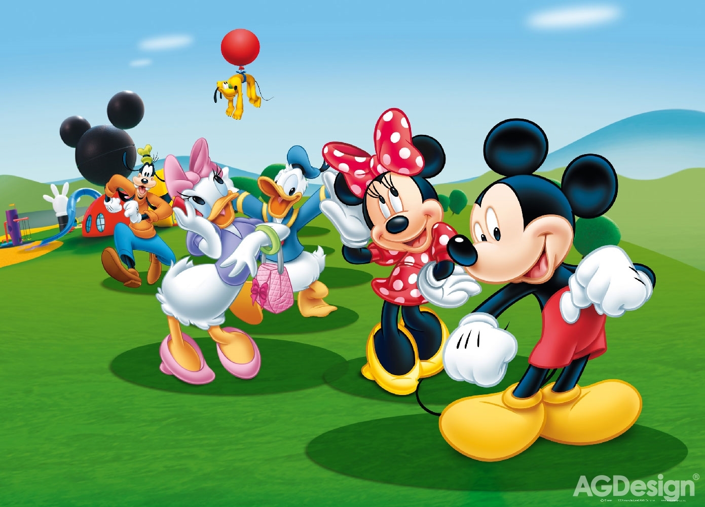 Dětská vliesová fototapeta na zeď - FTDN M 5212, Disney, Minnie a Mickey, 155 x 110 cm, AG Design