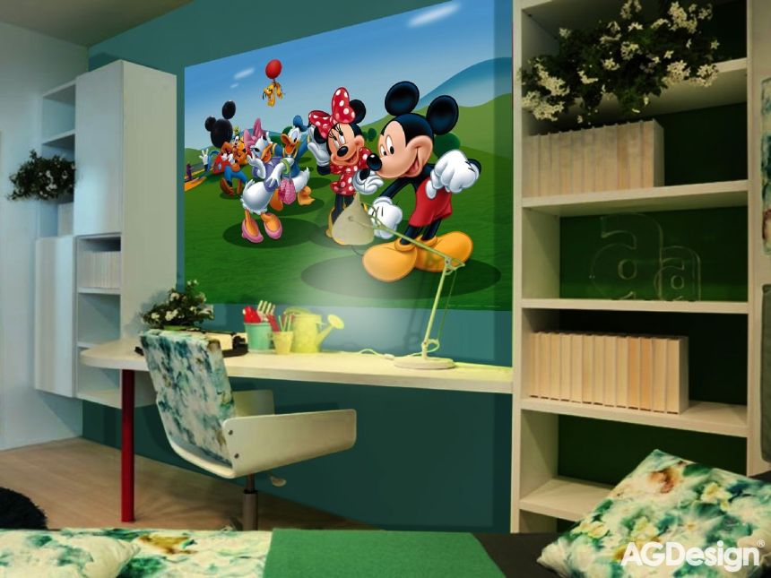 Dětská vliesová fototapeta na zeď - FTDN M 5212, Disney, Minnie a Mickey, 160 x 110 cm, AG Design