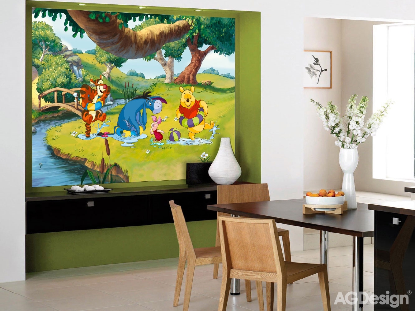 Dětská vliesová fototapeta na zeď - FTDN M 5215, Disney, Medvídek Pů, 155 x 110 cm, AG Design