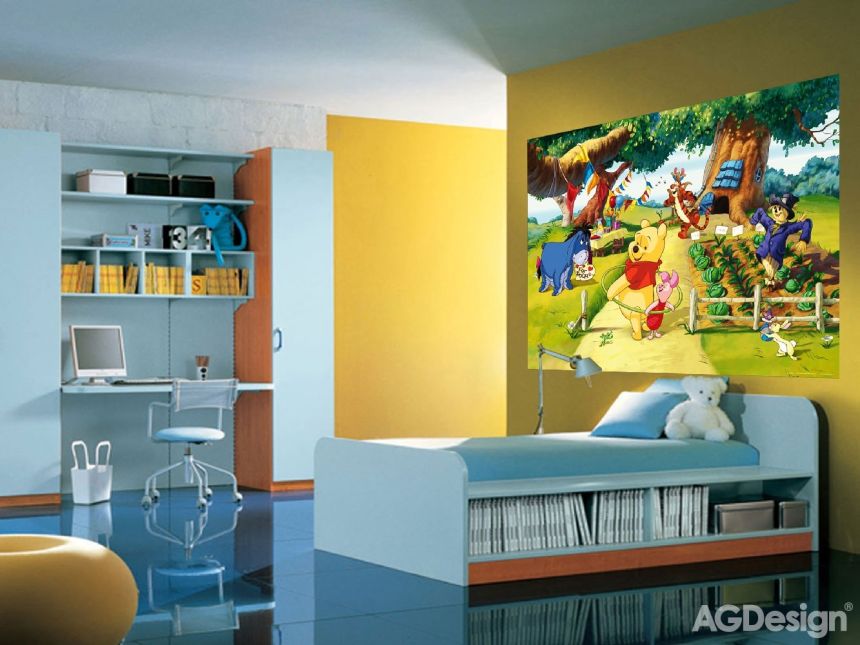 Dětská vliesová fototapeta na zeď - FTDN M 5216, Disney, Medvídek Pů - Narozeniny, 160 x 110 cm, AG Design