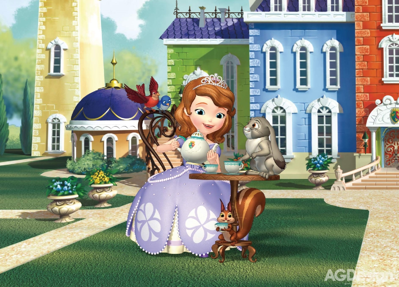 Dětská vliesová fototapeta na zeď - FTDN M 5234, Disney, Sofie, 155 x 110 cm, AG Design