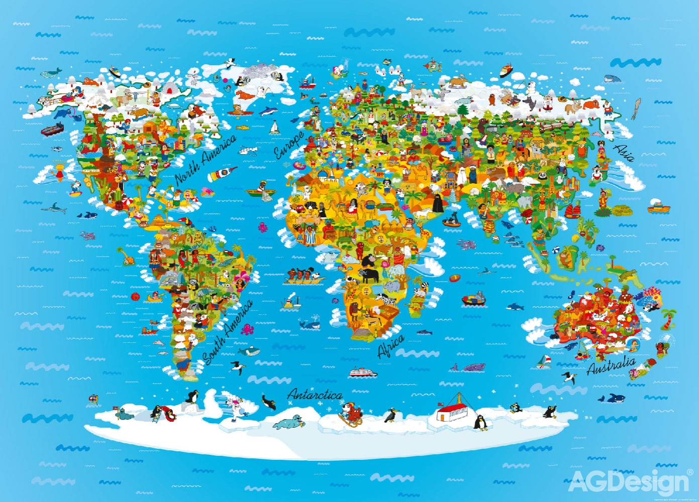 Fototapeta na zeď -   FTN M 2650, Mapa Světa, 155 x 110 cm, AG Design