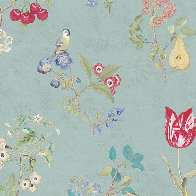 Vliesová tapeta s květinami a ptáčky 375022, Pip Studio 4, Eijffinger