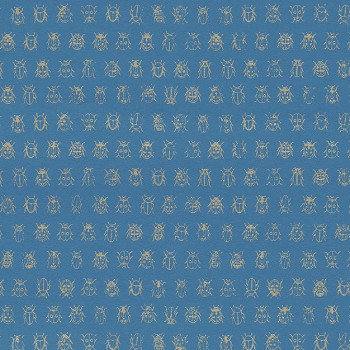 Modrá vliesová tapeta se zlatými brouky 375036, Pip Studio 4, Eijffinger