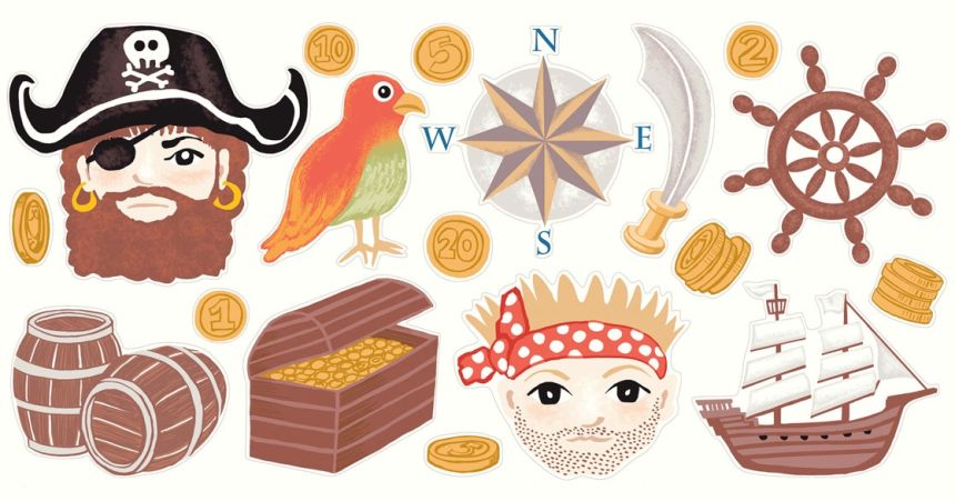 Samolepicí dekorace Piráti 864003, Wallpower Junior, Eijffinger