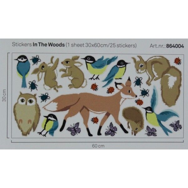 Samolepící dekorace Lesní zvířátka 864004, Wallpower Junior, Eijffinger