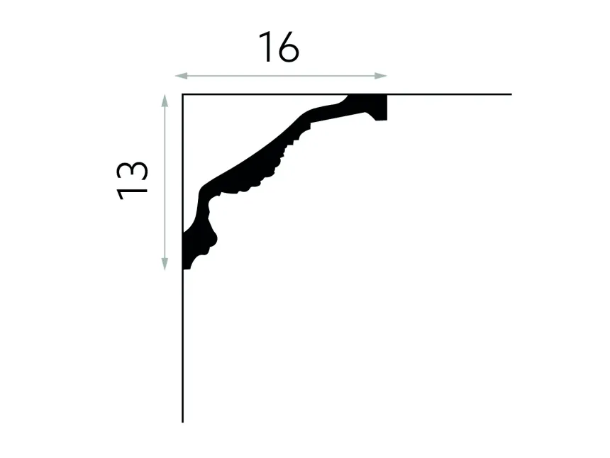 Stropní lišta s ormamentem MDA138, 200 x 16 x 13 cm, Mardom
