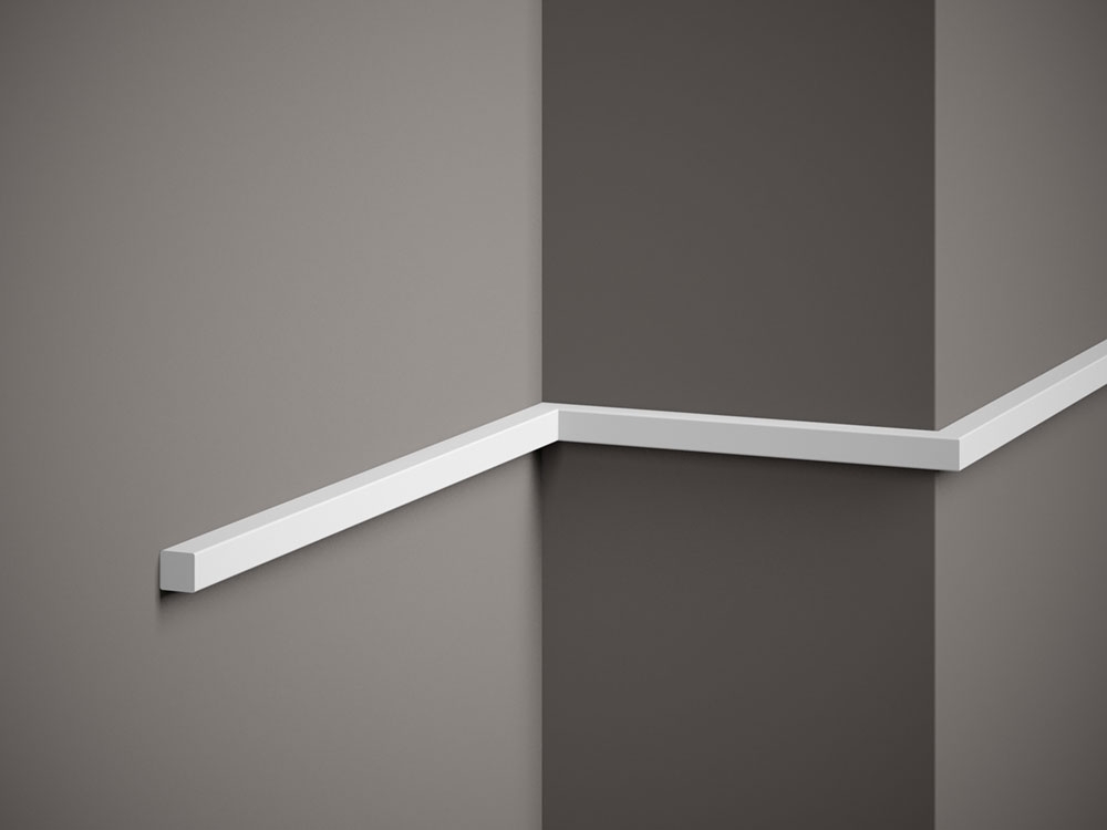 Nástěnná lišta hladká MD010, 200 x 1,5 x 1,5 cm, Mardom