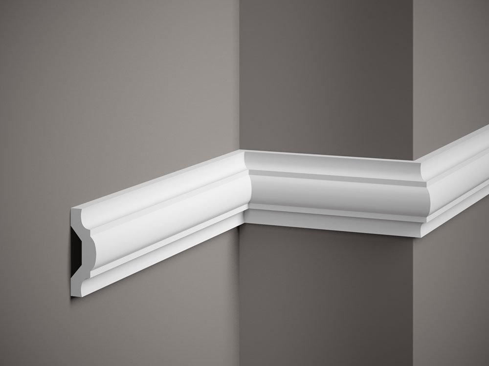 Nástěnná lišta hladká MDD351, 200 x 2,5 x 7,6 cm, Mardom