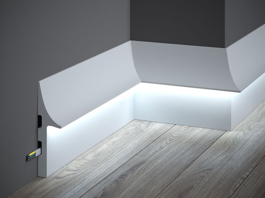 Podlahová LED osvětlovací lišta QL008, 200 x 4,3 x 14,8 cm, Mardom