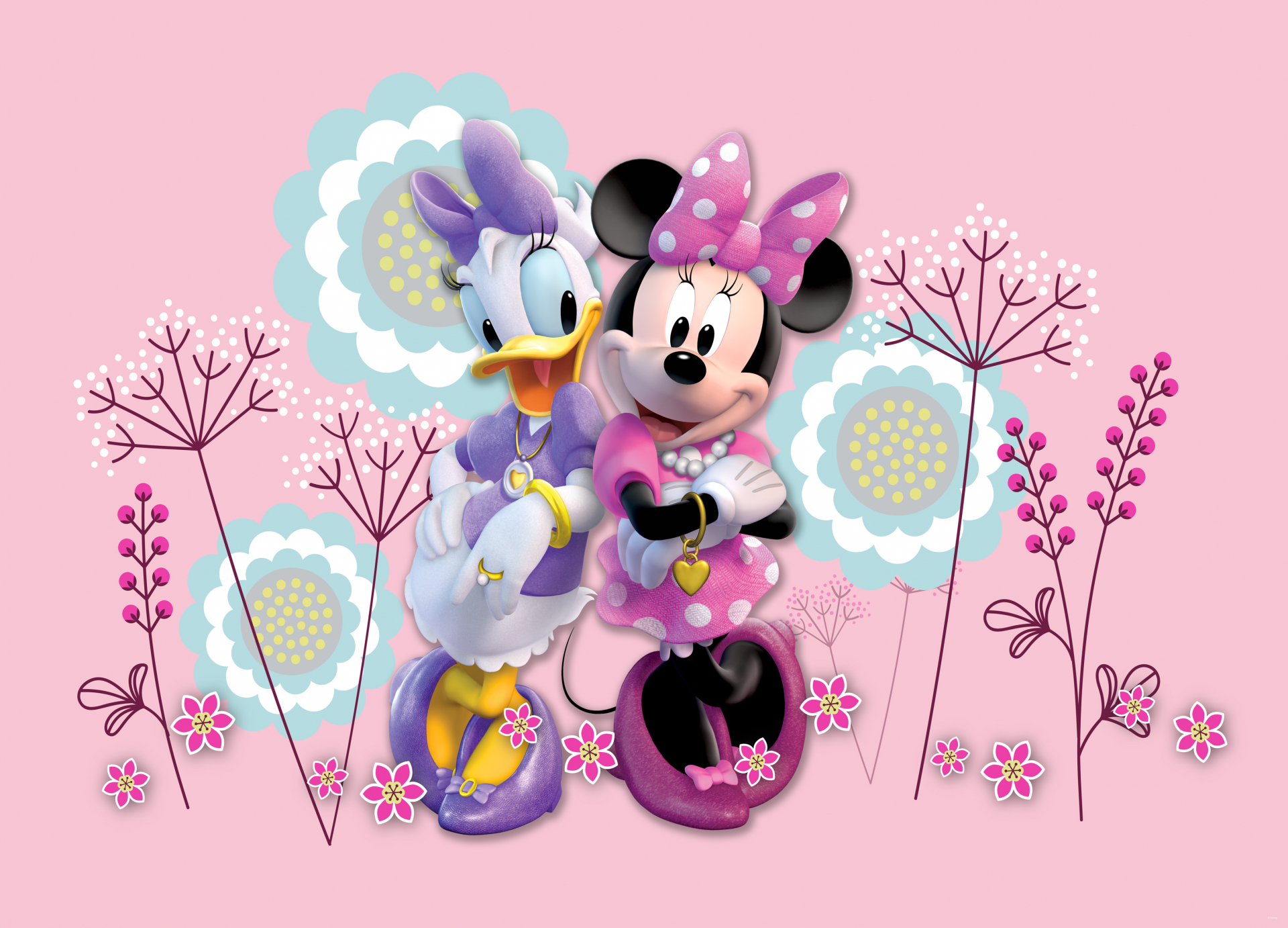 Dětská vliesová fototapeta na zeď - FTDN M 5267, Disney, Minnie Mouse, 155 x 110 cm, AG Design