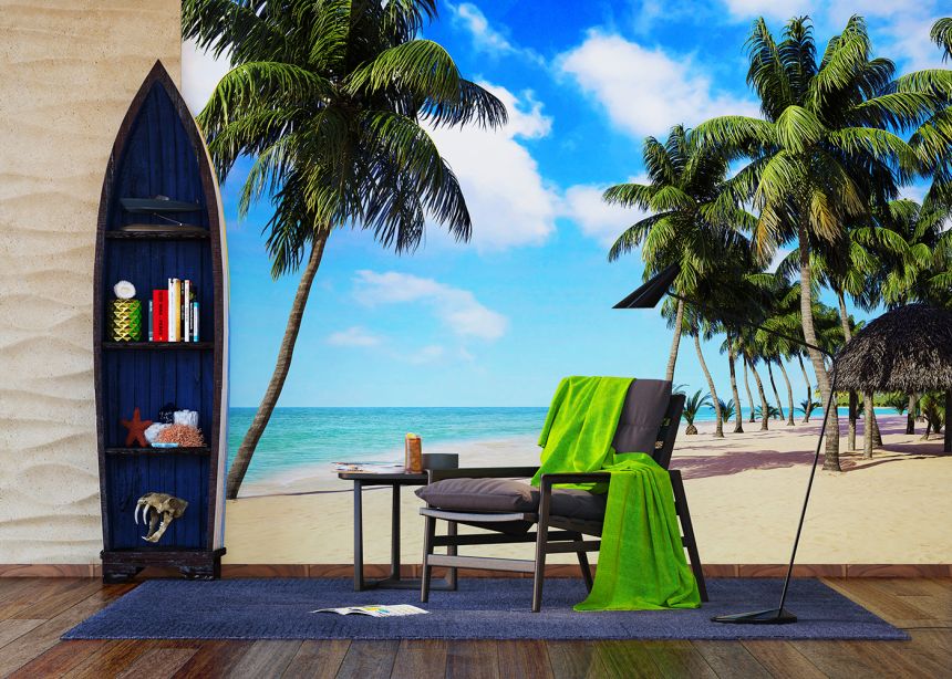 Fototapeta na zeď FTN XXL 1234, Palmy, Moře, Pláž, 360 x 270 cm, AG Design