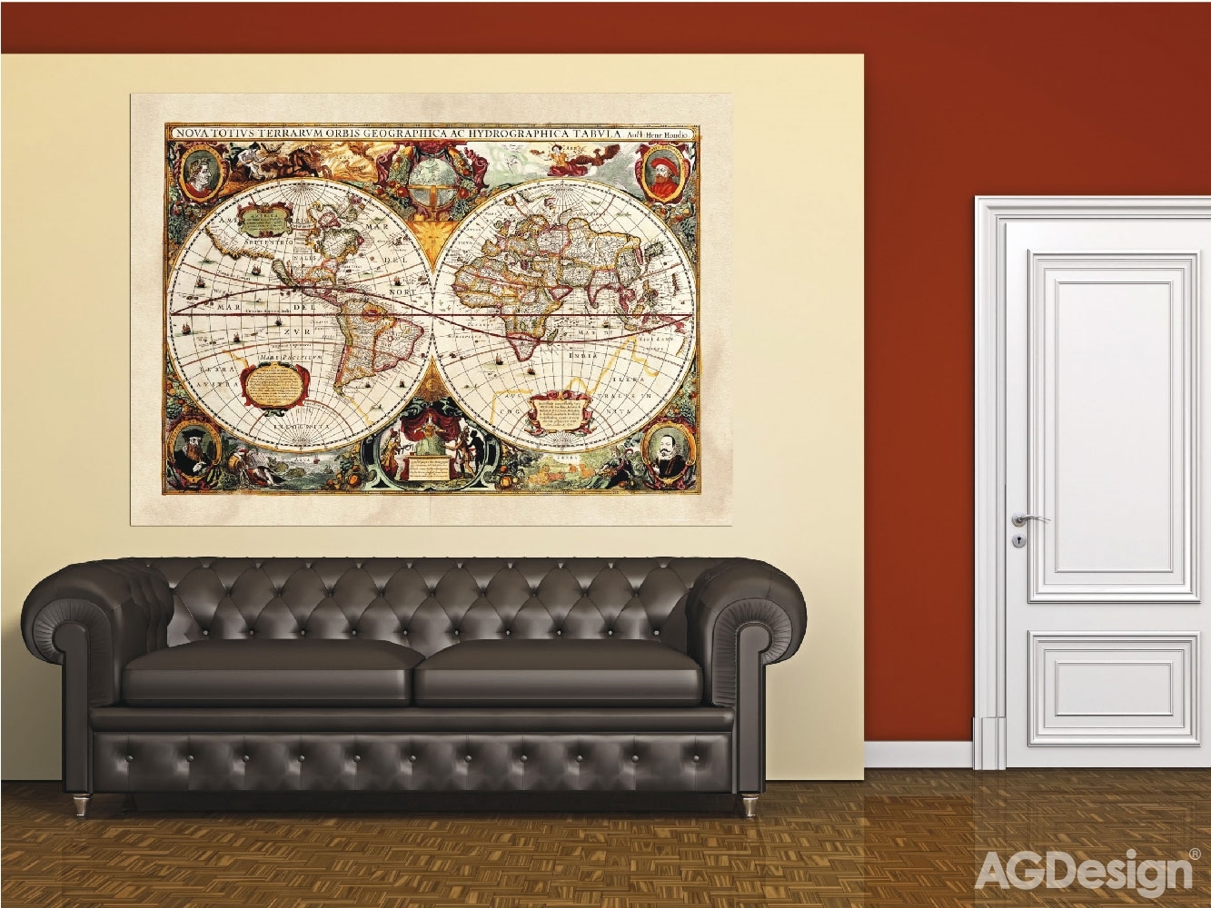 Vliesová obrazová tapeta FTN M 2630, Mapa Světa, 155 x 110 cm, AG Design