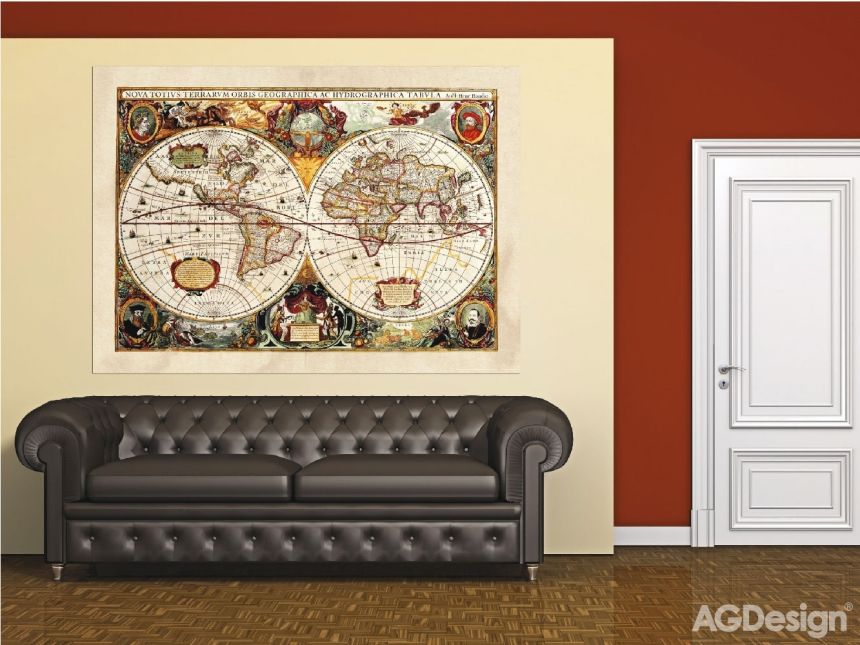 Vliesová obrazová tapeta FTN M 2630, Mapa Světa, 155 x 110 cm, AG Design