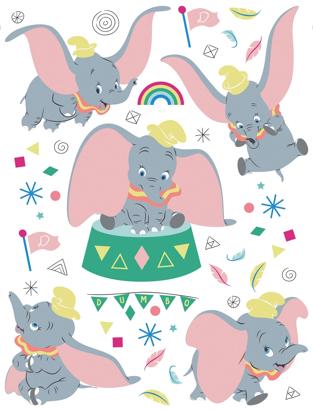 Dětská samolepka na zeď DK 2320, Disney, Dumbo AG Design