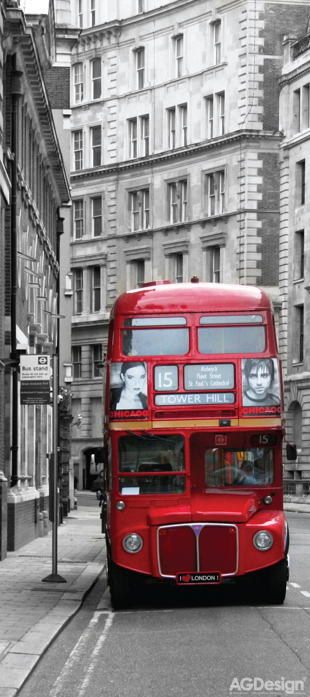 Fototapeta na zeď -  FTN V 2898, Londýnský autobus, 90 x 202 cm, AG Design