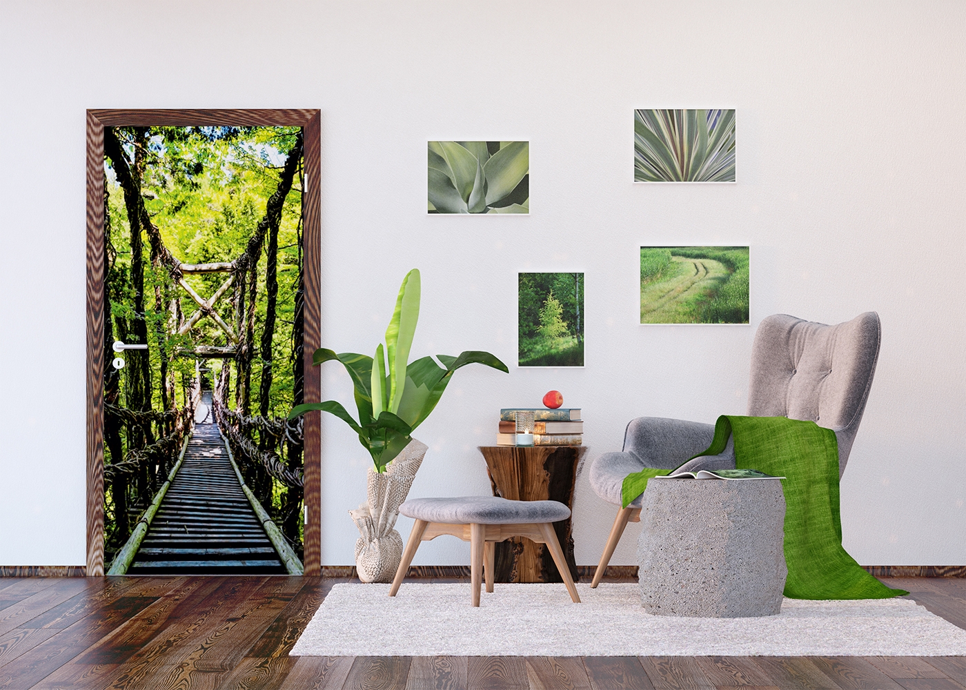 Fototapeta na zeď -  FTN V 2937, Dřevěný most v lese, 90 x 202 cm, AG Design
