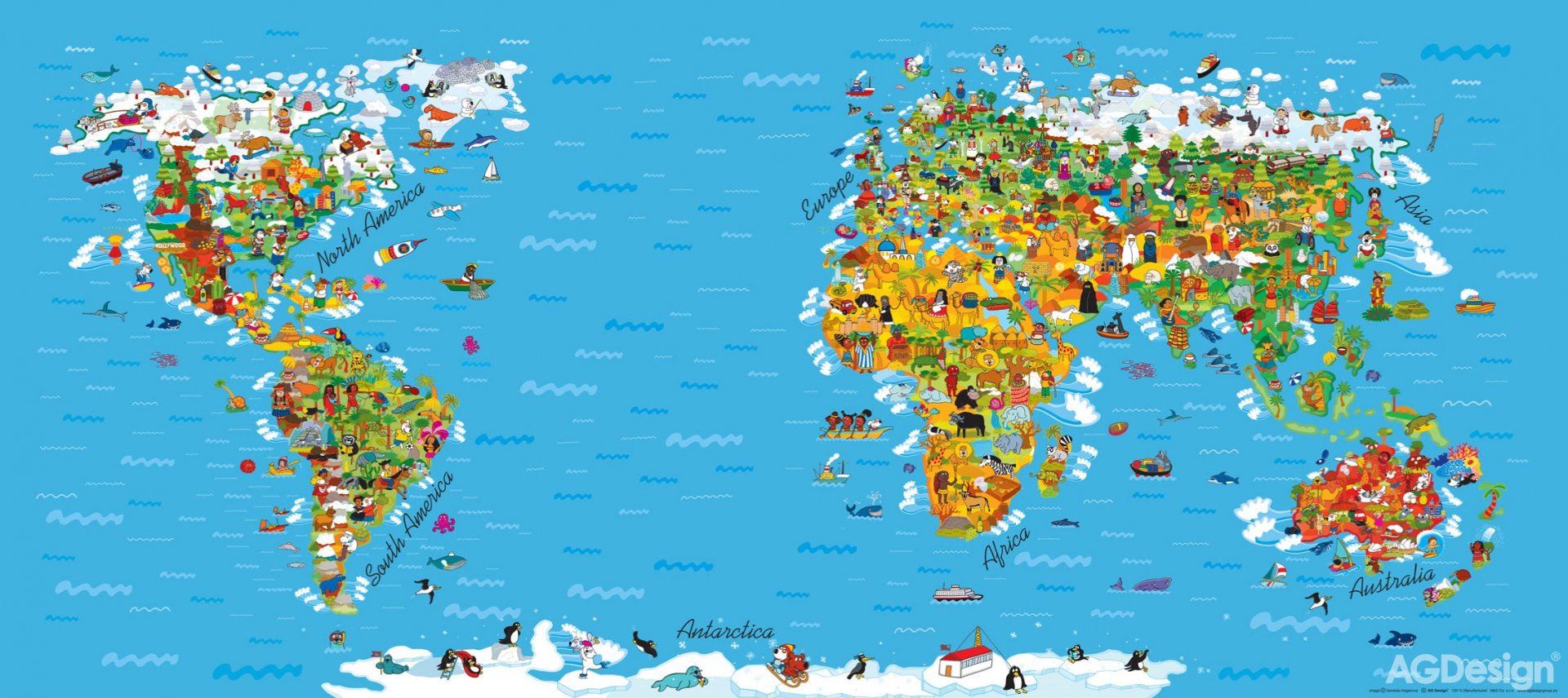 Vliesová obrazová tapeta FTN H 2731, Mapa Světa, 202 x 90 cm, AG Design