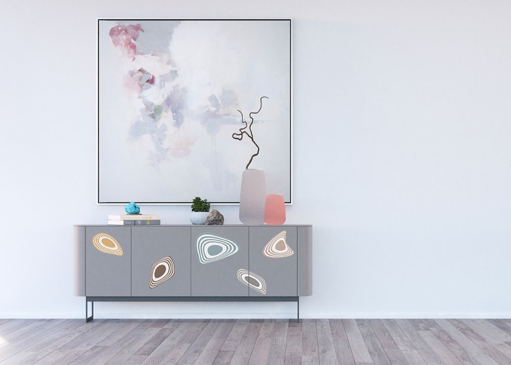 Samolepka / samolepící dekorace na zeď SS 3857, Abstract Semy Color, AG Design