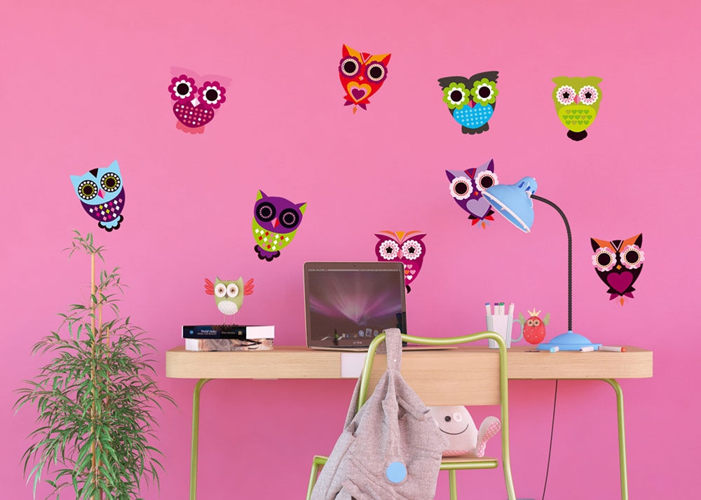 Samolepka / samolepící dekorace na zeď K 1022, Sovy, AG Design