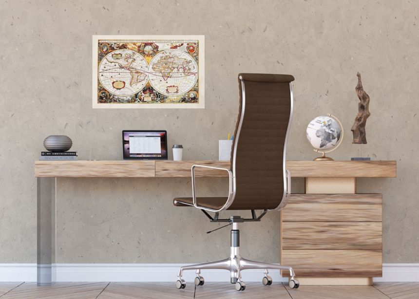 Samolepka / tapeta na zeď SM 3434, Stará mapa světa, AG Design