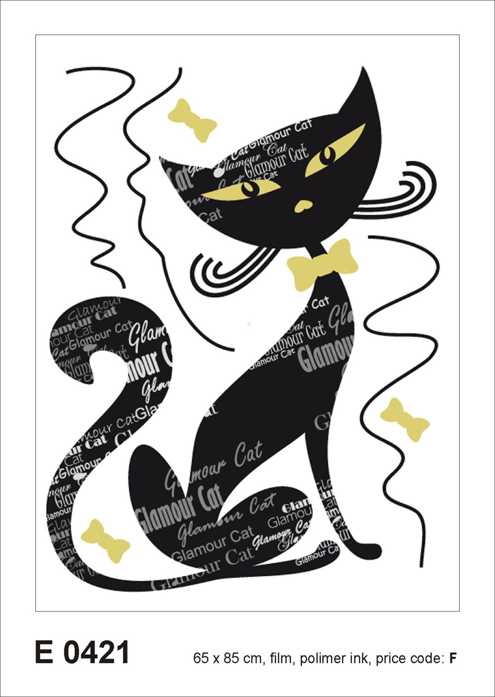 Samolepka na zeď E 0421, Černý kocour, AG Design