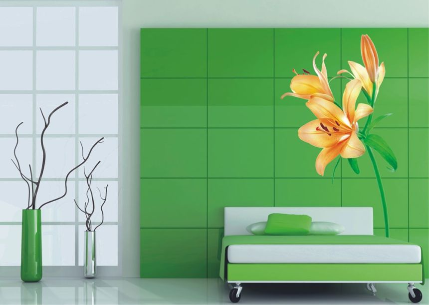 Samolepka / samolepící dekorace na zeď F 0450, Oranžová lilie, AG Design
