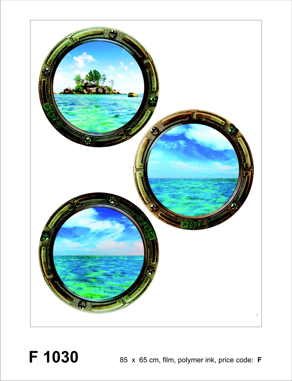 Samolepka / samolepící dekorace na zeď F 1030, Lodní okna, AG Design